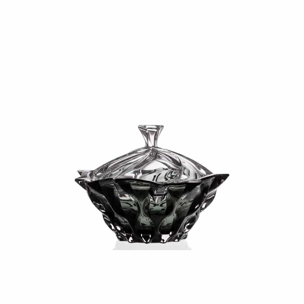 Bohemia Crystal Large Box Samba Grey Smoke 210mm -Bohemia Crystal