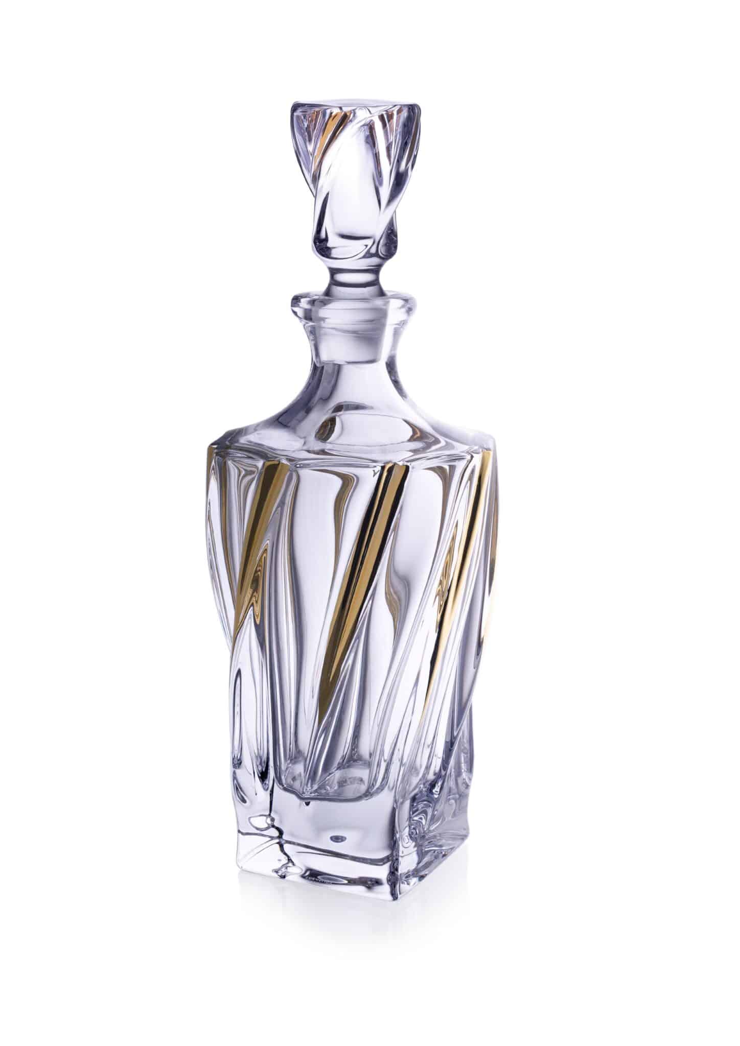 Bohemia Crystal Ponti Twist Gold Decor Decanter 800 ml -Bohemia Crystal