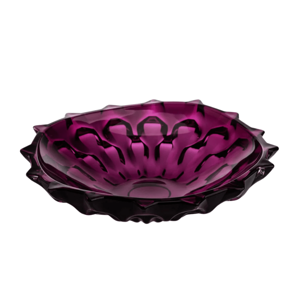 Bohemia Crystal Shallow Bowl Samba Purple 350mm -Bohemia Crystal