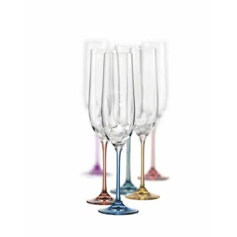 Bohemia Crystal Spectrum Champagne Flute 190ml Set Of 6 -Bohemia Crystal
