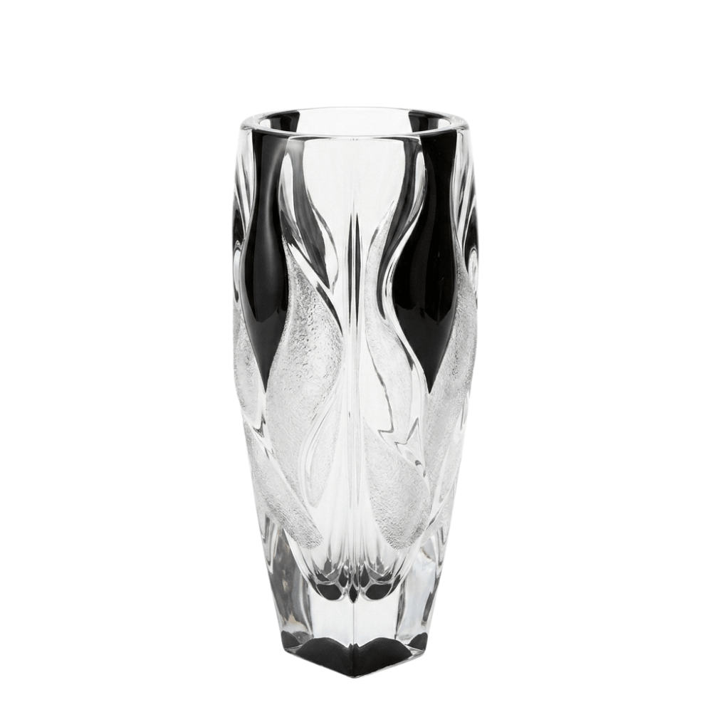 Bohemia Crystal Vase Bamboo Type 2 Black Matte Ice 30Cm -Bohemia Crystal