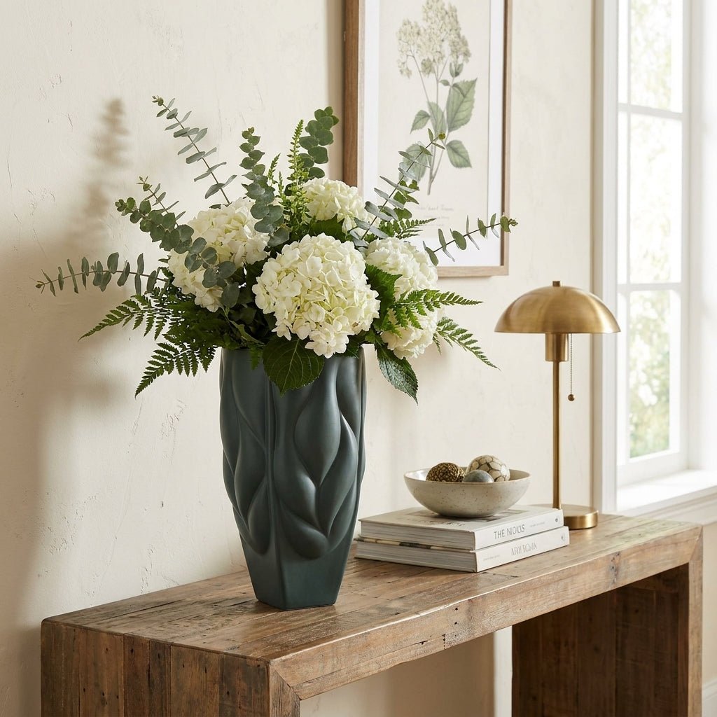 Bohemia Crystal Vase Bamboo Type 2 Non Lead With Olive Satin -Bohemia Crystal