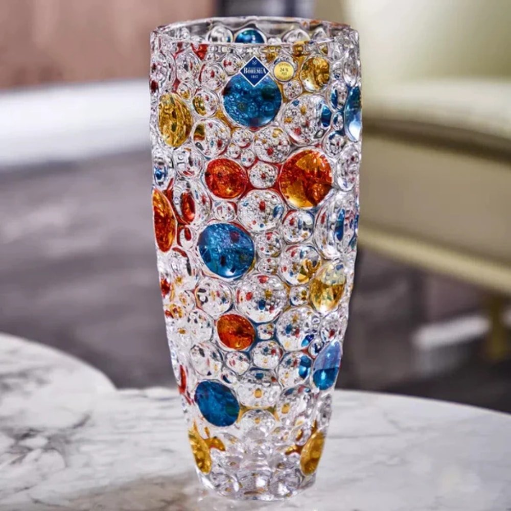 Bohemia Crystal Vase Lisboa Colours 350mm -Bohemia Crystal