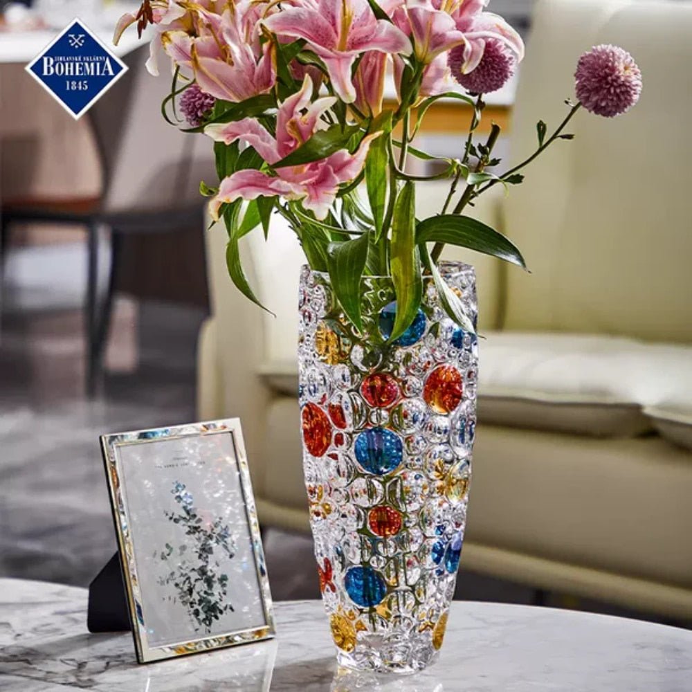 Bohemia Crystal Vase Lisboa Colours 350mm -Bohemia Crystal