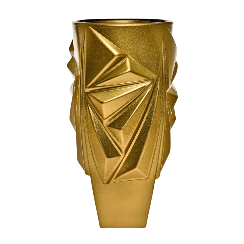 Bohemia Crystal Vase Princess Non Lead With Gold Satin -Bohemia Crystal
