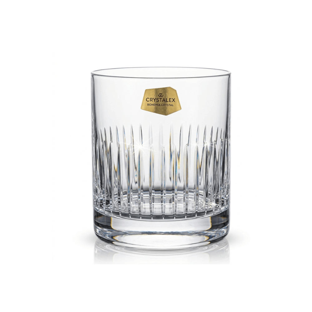 Bohemia Crystal Whisky Tumbler Linaear Polished 280 ml Set Of 4 -Bohemia