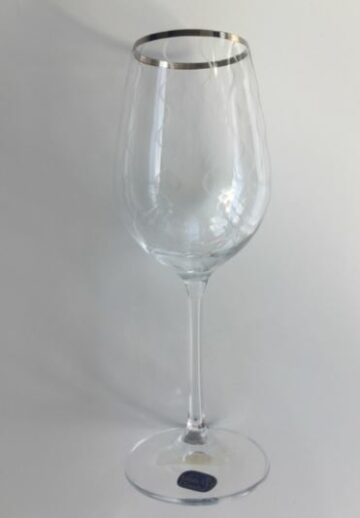 Bohemia Crystal White Wine Viola Panto Vertical Platinum Each -Bohemia Crystal