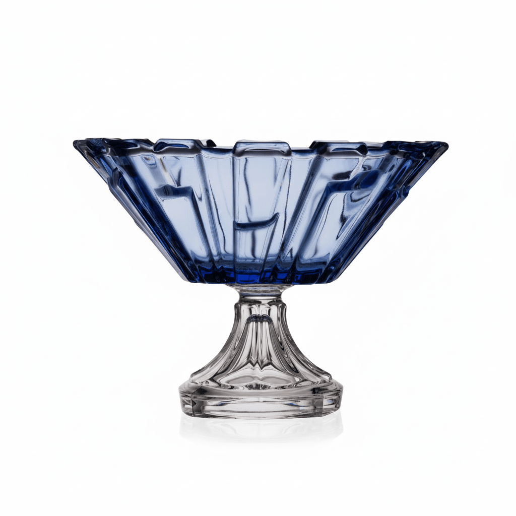 Bohemia Footed Large Bowl Bolero Blue 310mm -Bohemia Crystal