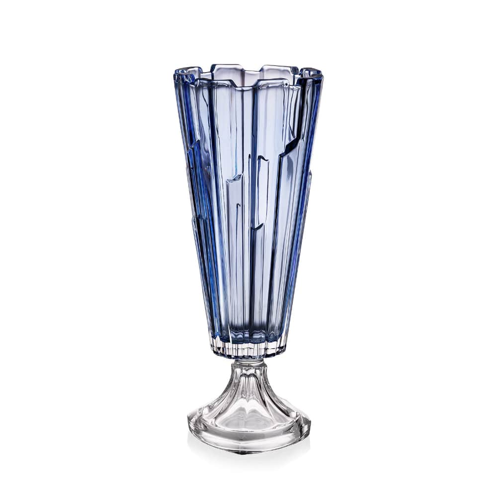 Bohemia Footed Vase Bolero Blue 405mm -Bohemia Crystal