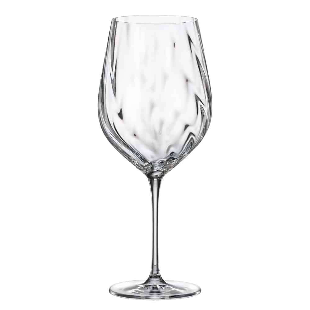 Bohemia Red Wine Uria Optic 12X 740ml Set of 6 -Bohemia Crystal