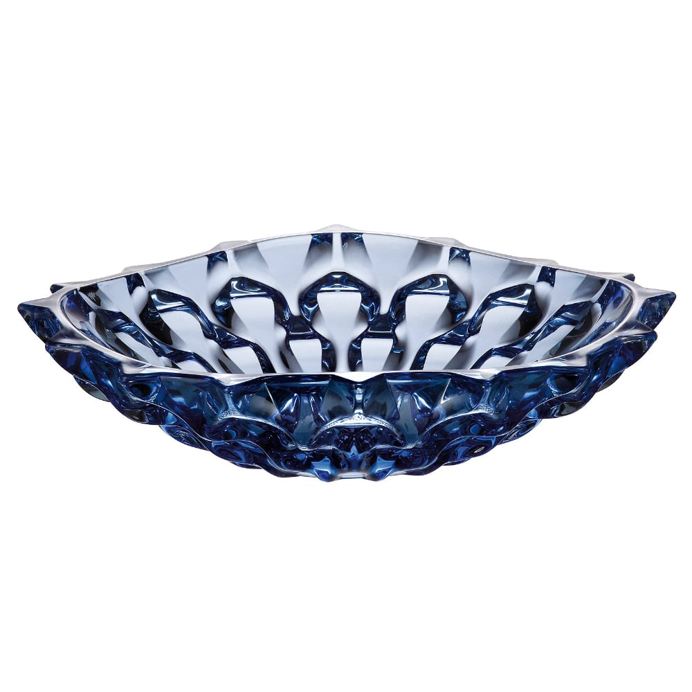 Bohemia Shallow Bowl Samba Blue 350mm -Bohemia Crystal