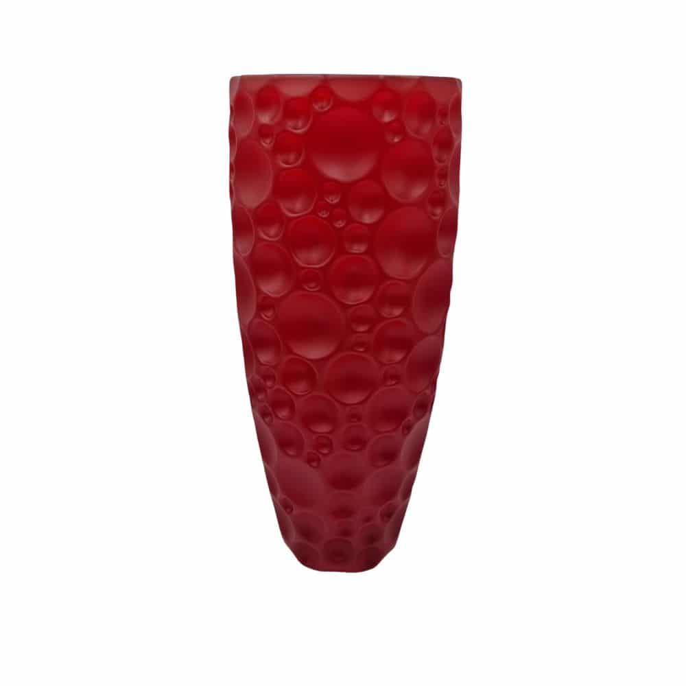 Bohemia Vase Lisboa Non Lead With Red Satin -Bohemia Crystal