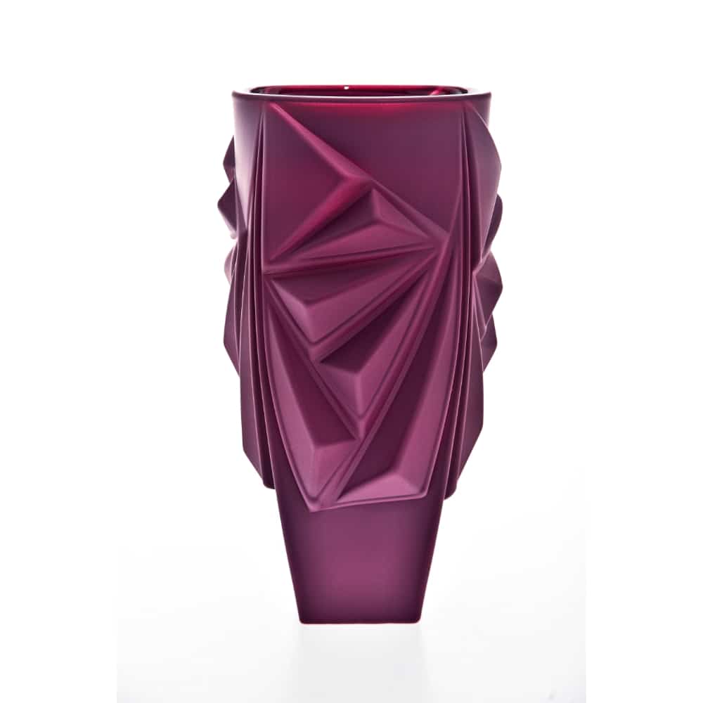 Bohemia Vase Princess Non Lead With Purple Satin -Bohemia Crystal