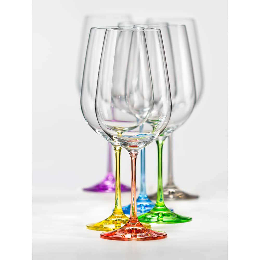 Bohemia Wine Rainbow 550ml Set of 6 -Bohemia Crystal