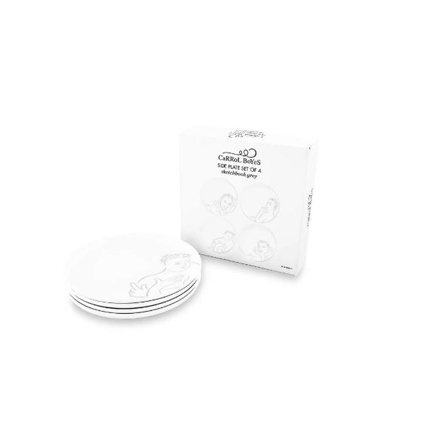 Carrol Boyes Side Plate Set Of 4 Sketchbook GREY -Carrol Boyes