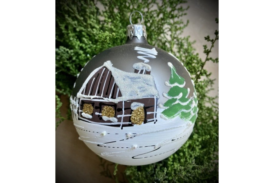 Christmas Bauble Winter Village Pewter -Spilhaus