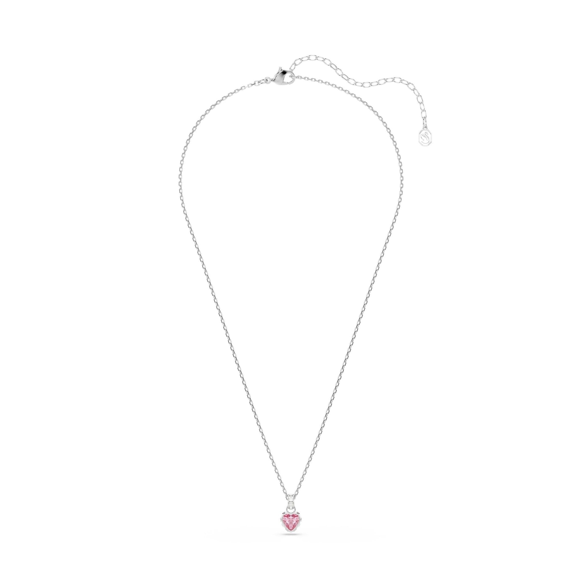 Chroma pendant, Mixed cuts, Pink, Rhodium plated -Swarovski