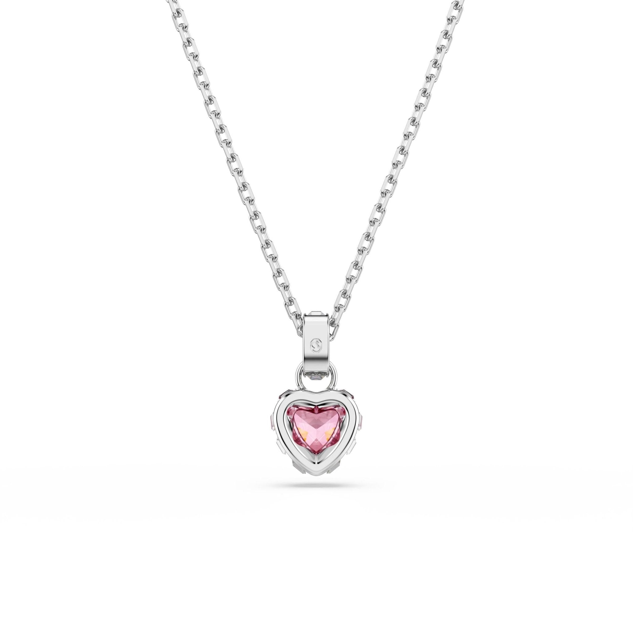 Chroma pendant, Mixed cuts, Pink, Rhodium plated -Swarovski