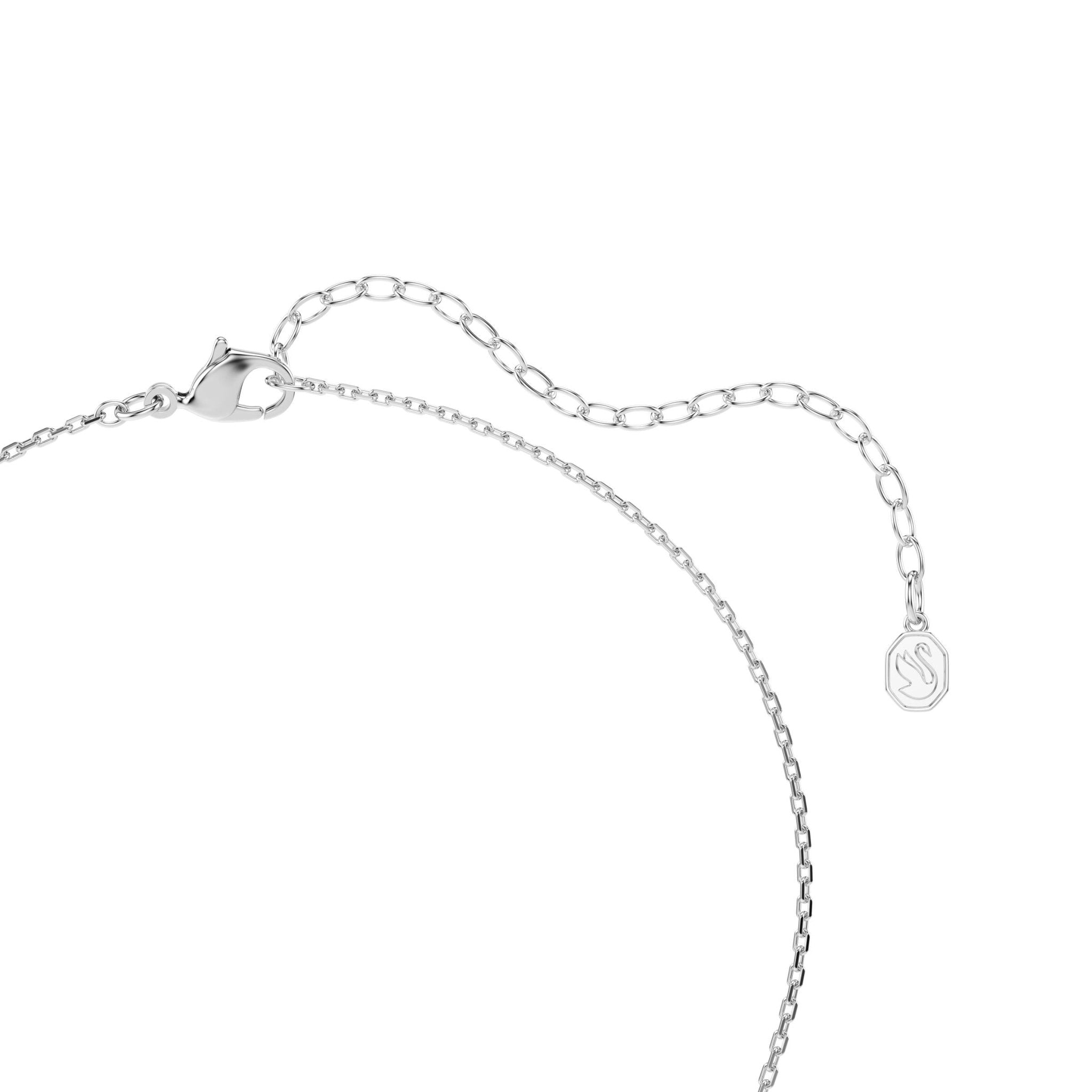 Chroma pendant, Mixed cuts, Pink, Rhodium plated -Swarovski