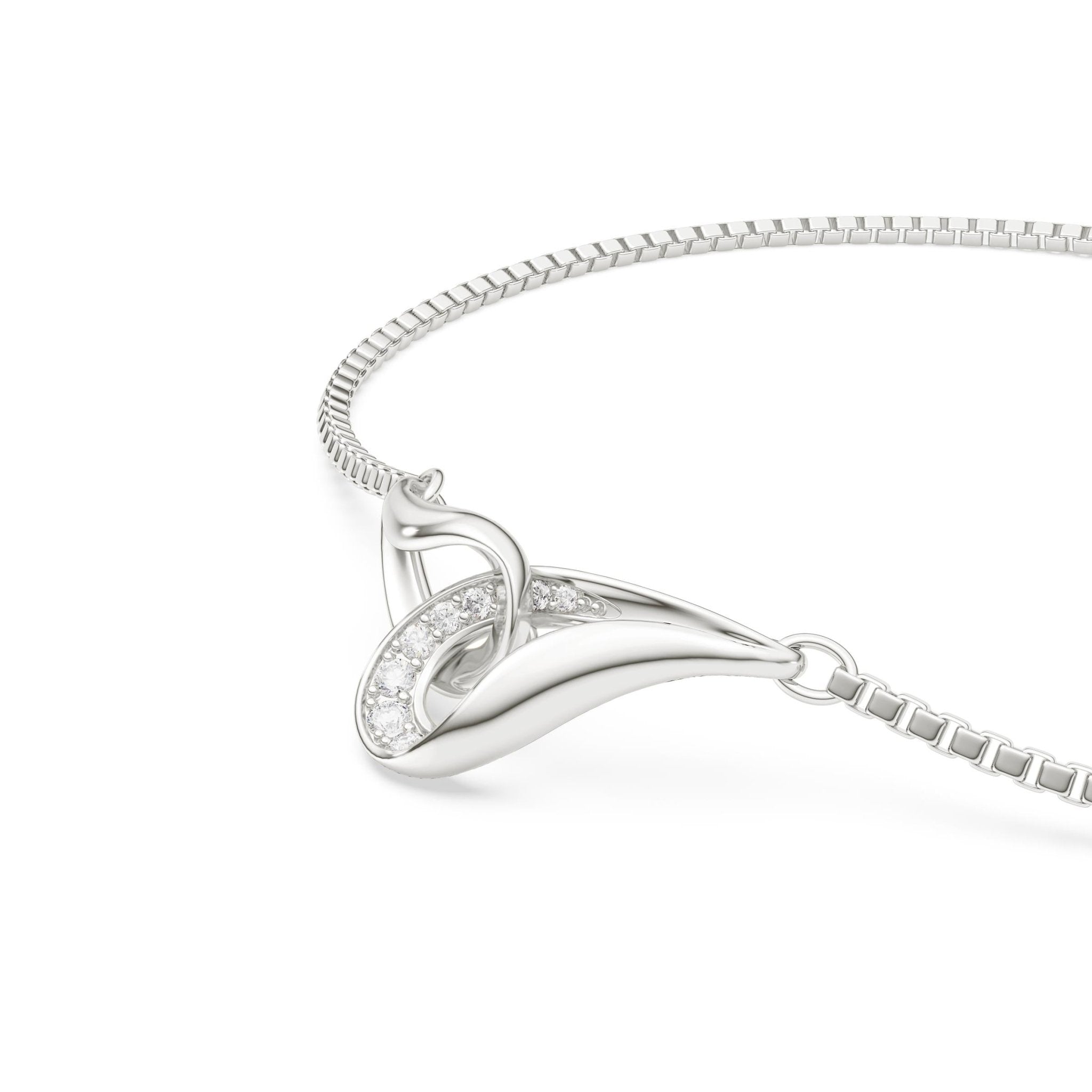 Classica bracelet, Round cut, Interlocking, White, Sterling silver -Swarovski