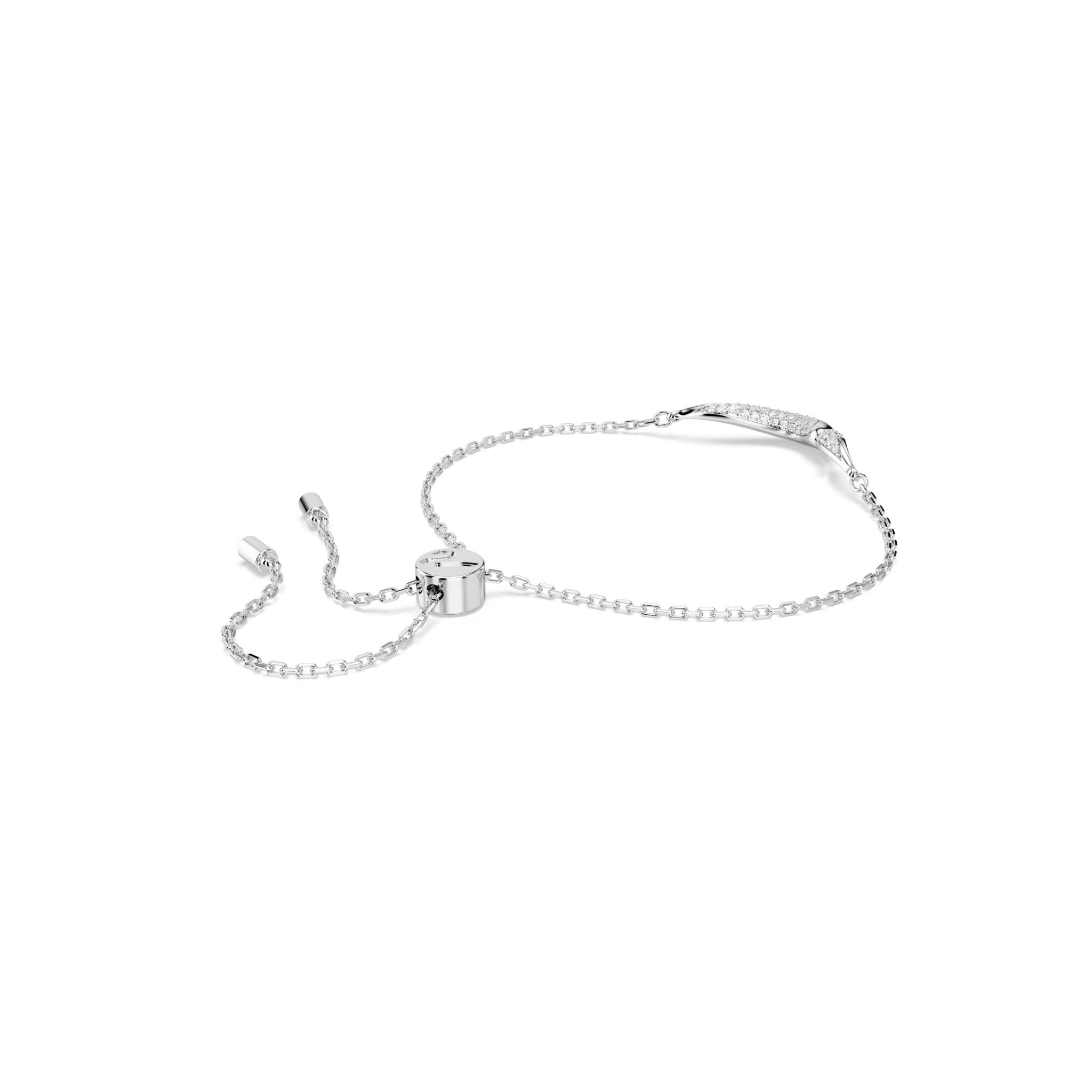 Classica bracelet, Round cut, White, Sterling silver -Swarovski