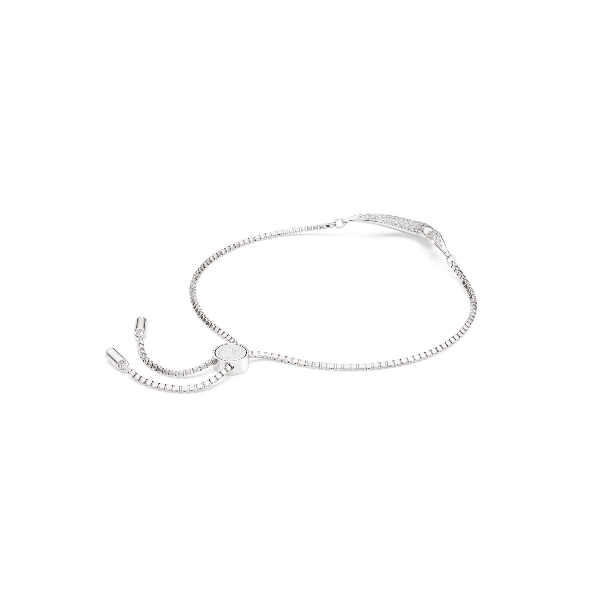 Classica bracelet, Round cut, White, Sterling silver -Swarovski