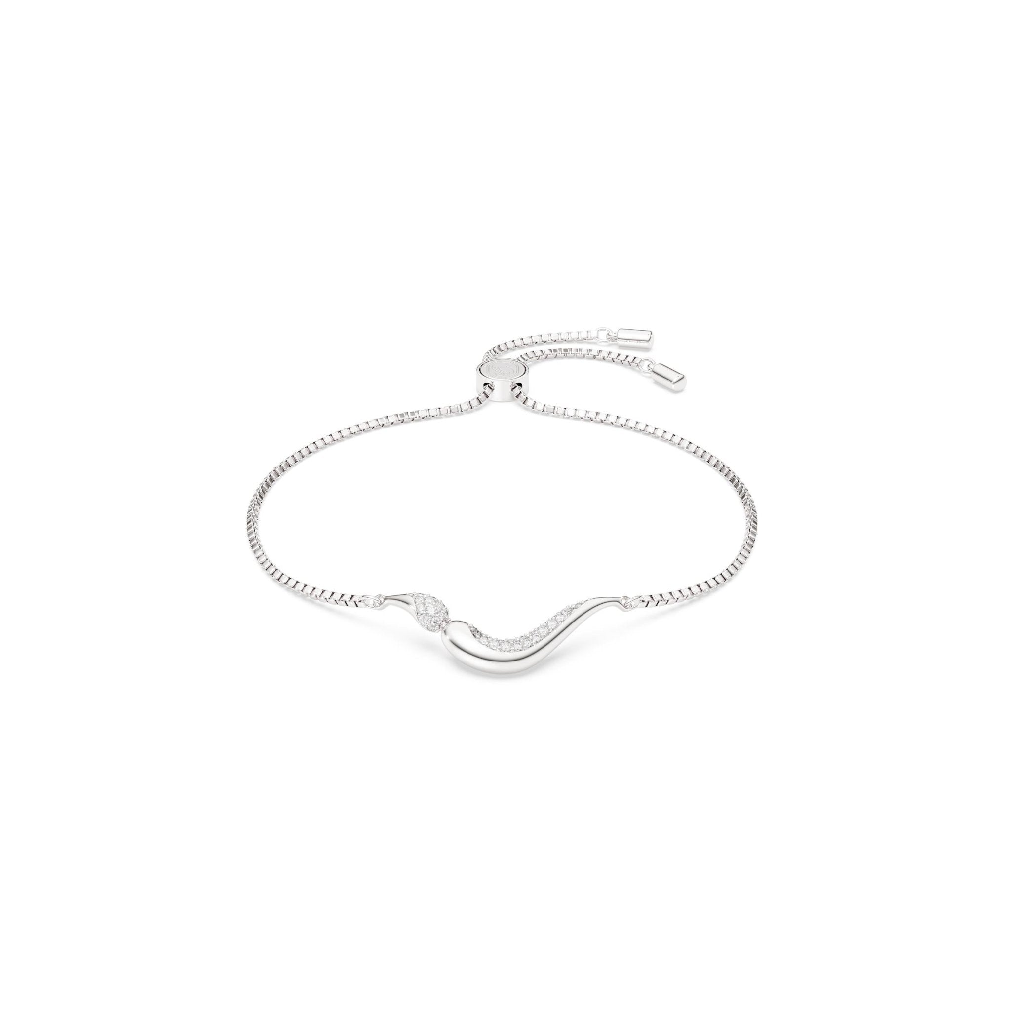 Classica bracelet, Round cut, White, Sterling silver -Swarovski