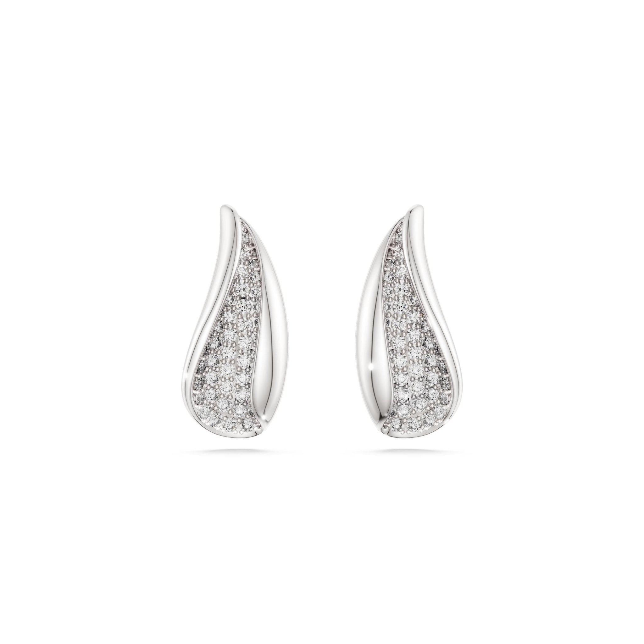 Classica drop earrings, Round cut, White, Sterling silver -Swarovski