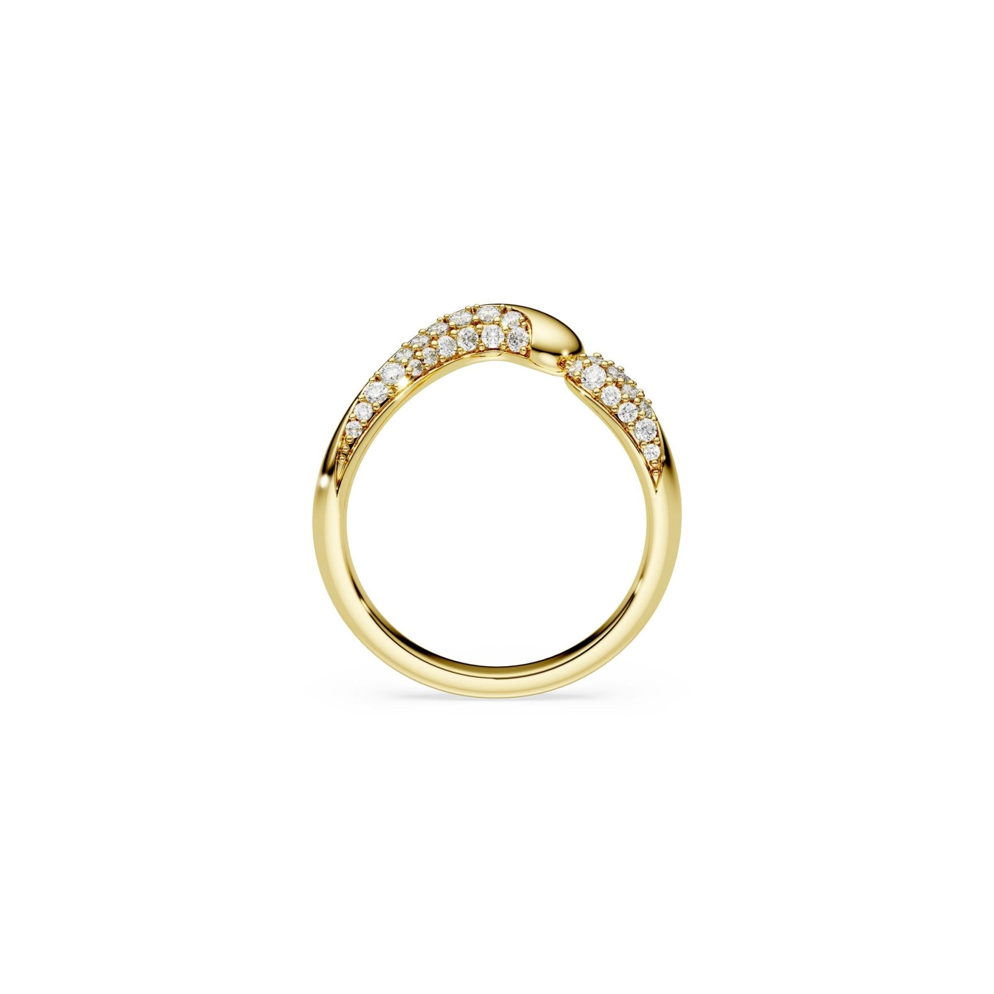 Classica open ring, Round cut, White, Sterling silver, 18K gold finish -Swarovski