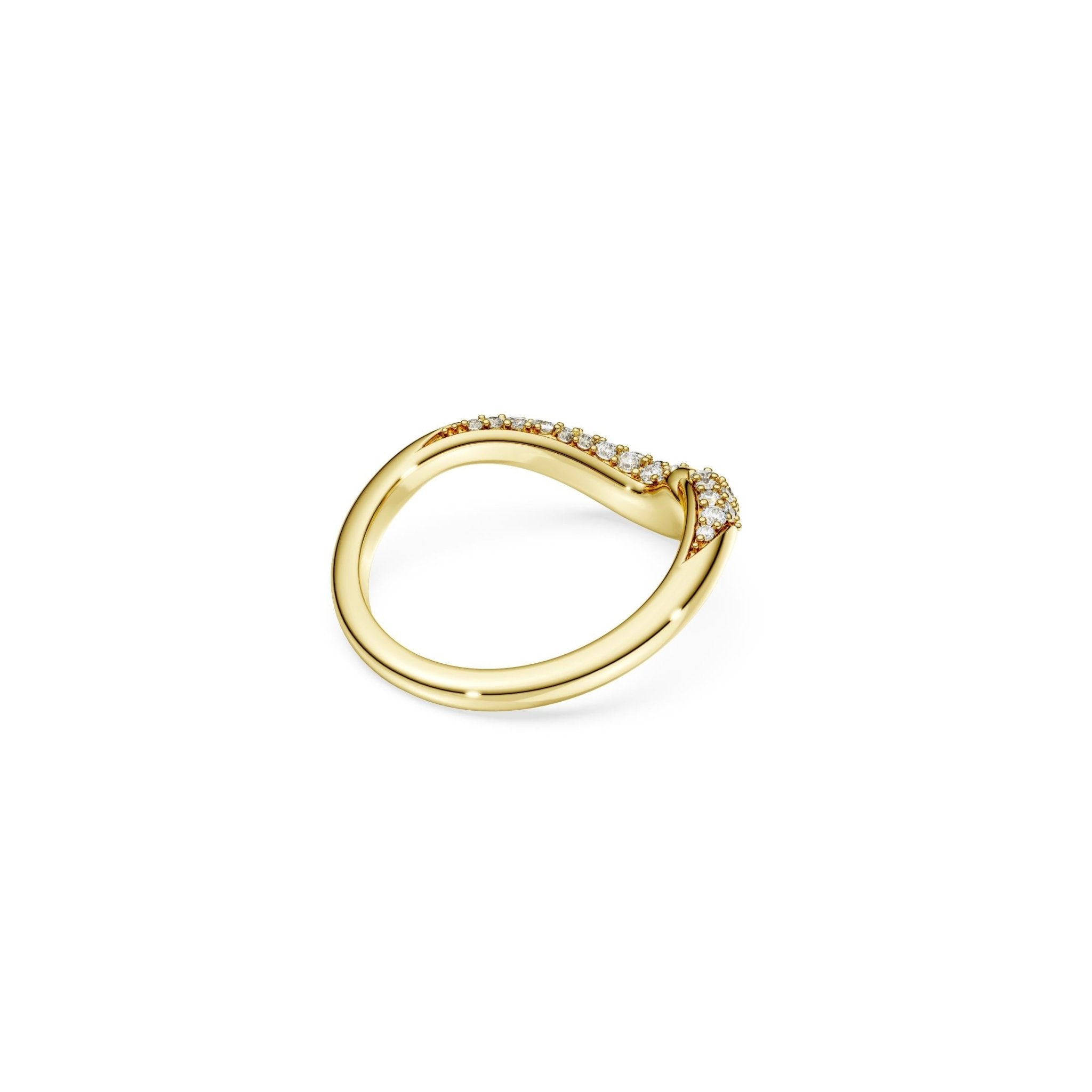 Classica open ring, Round cut, White, Sterling silver, 18K gold finish -Swarovski