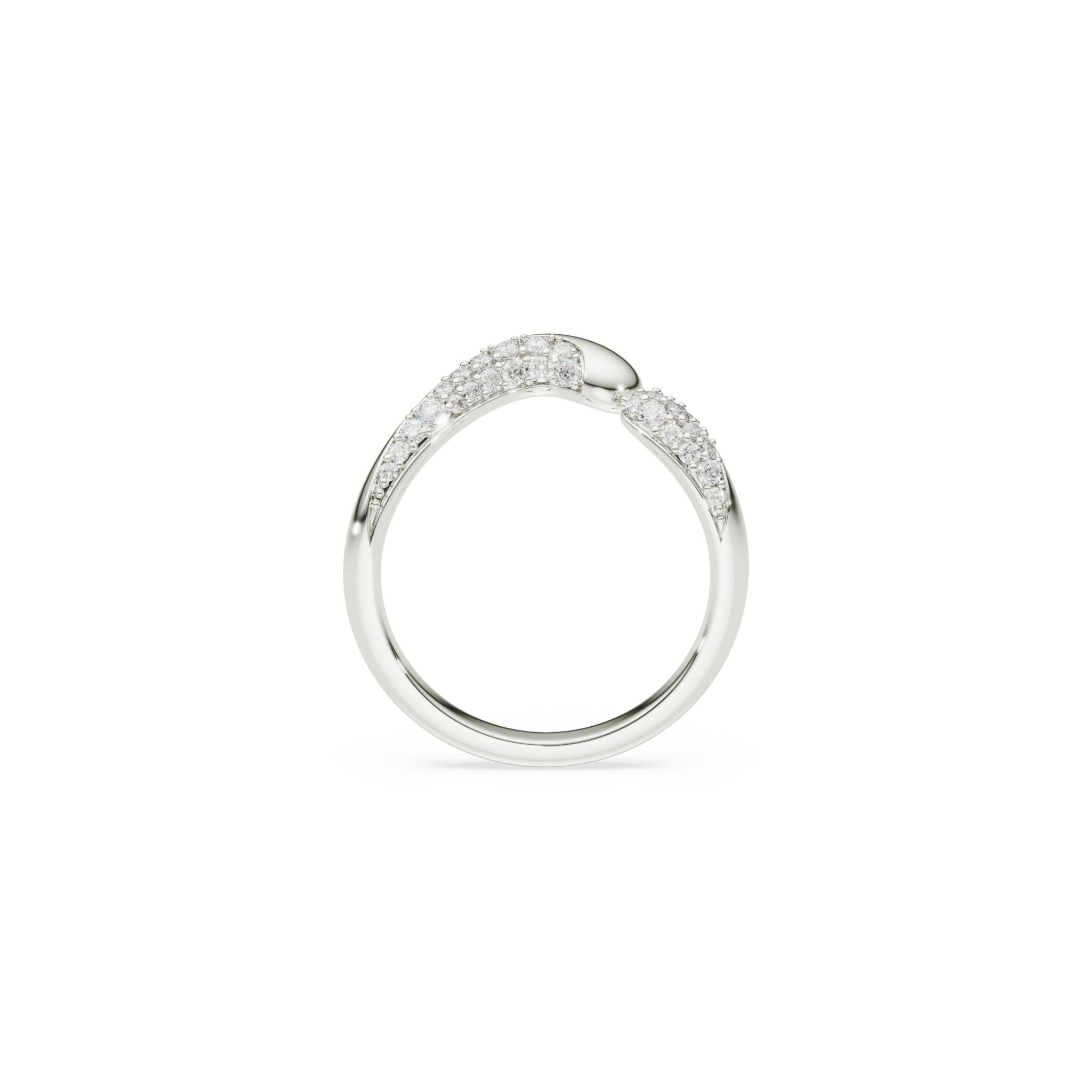 Classica open ring, Round cut, White, Sterling silver -Swarovski