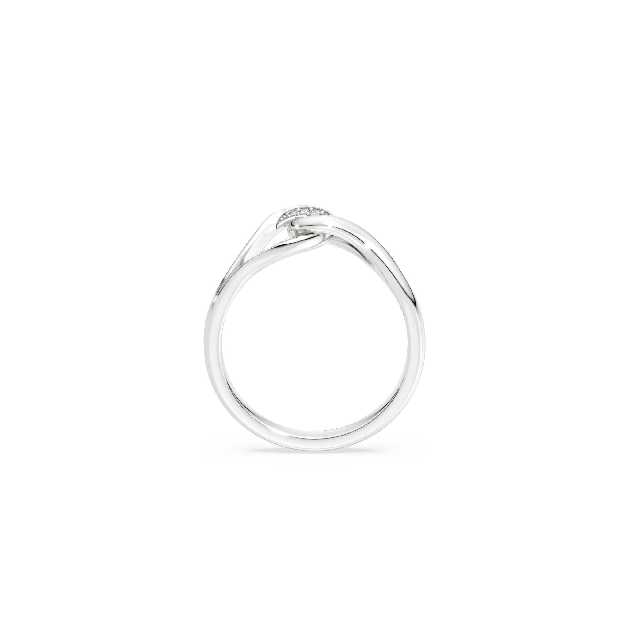 Classica ring, Round cut, Interlocking, White, Sterling silver -Swarovski