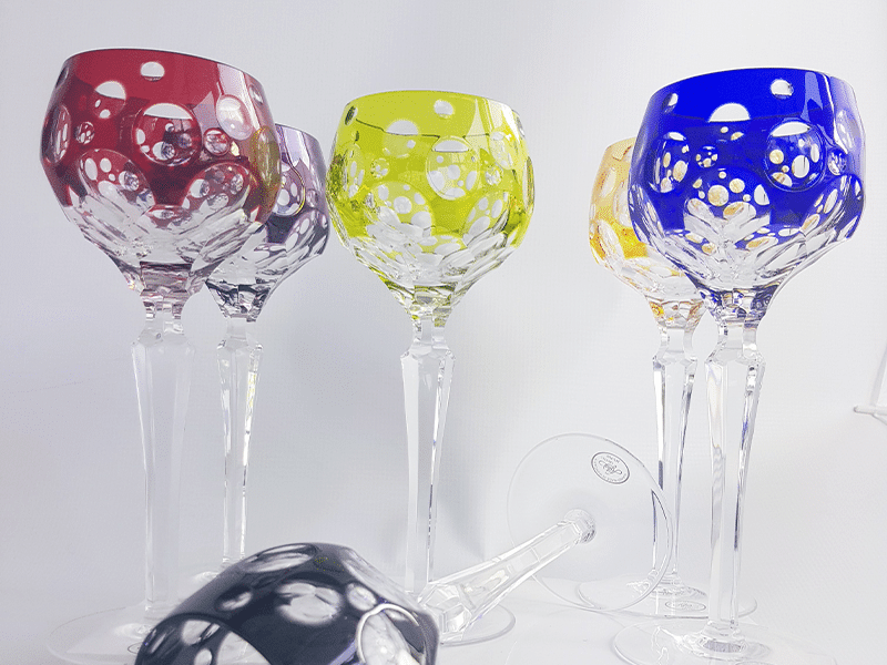 Coloured Crystal Wine Goblet Amethyst/Purple (Each) -Spilhaus