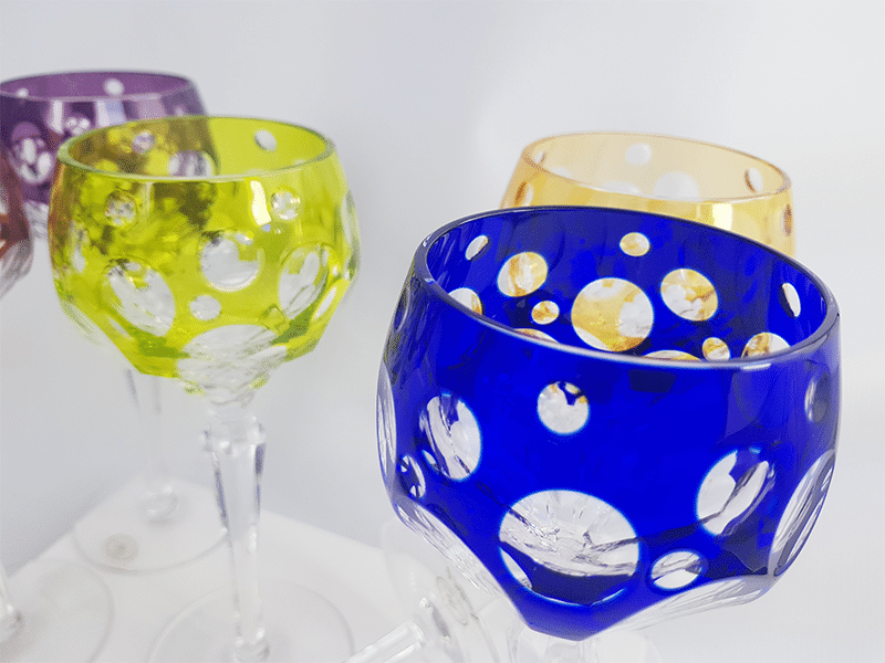 Coloured Crystal Wine Goblet Amethyst/Purple (Each) -Spilhaus