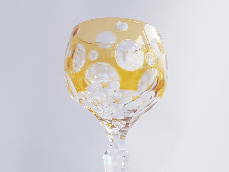 Coloured Crystal Wine Goblet Gold Amber (Each) -Spilhaus