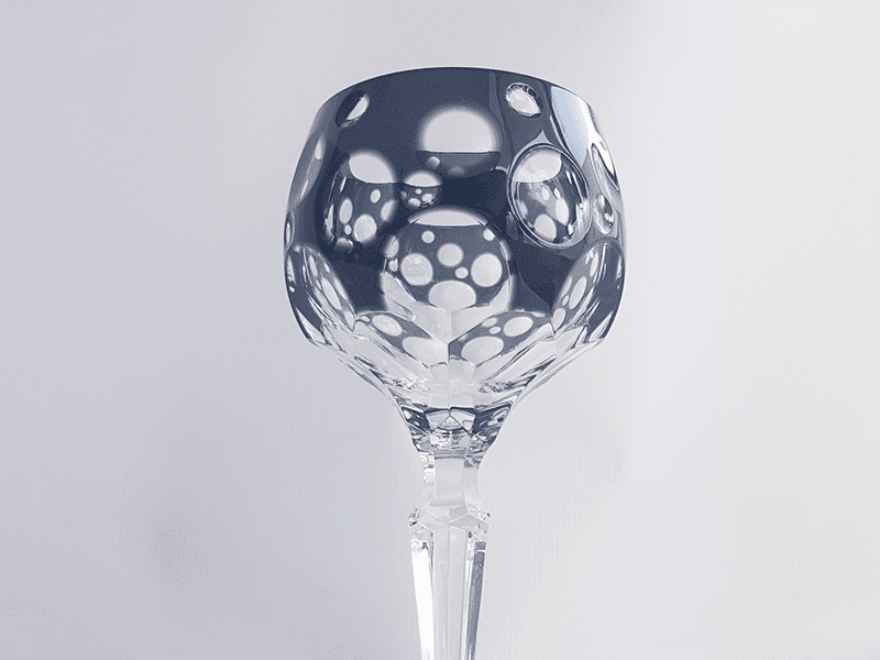 Coloured Crystal Wine Goblet Grey/Black (Each) -Spilhaus