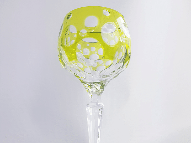 Coloured Crystal Wine Goblet Reseda/Light Green (Each) -Spilhaus
