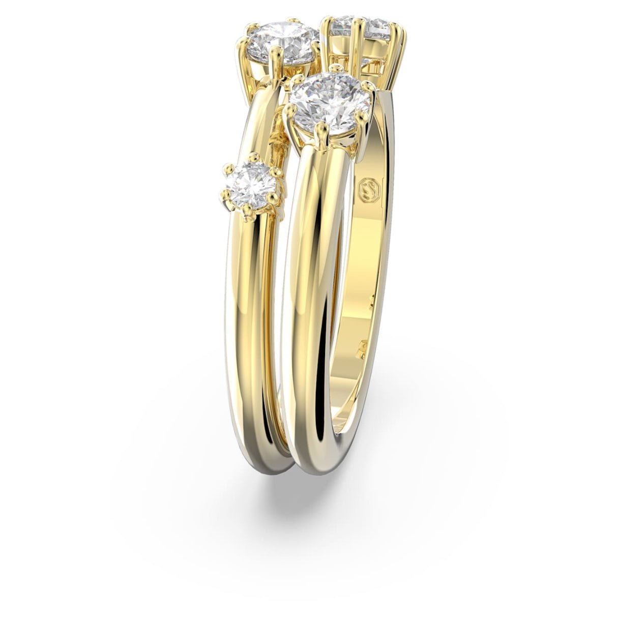 Constella ring Set (2), Round cut, White, 18K gold finish 52 -Swarovski