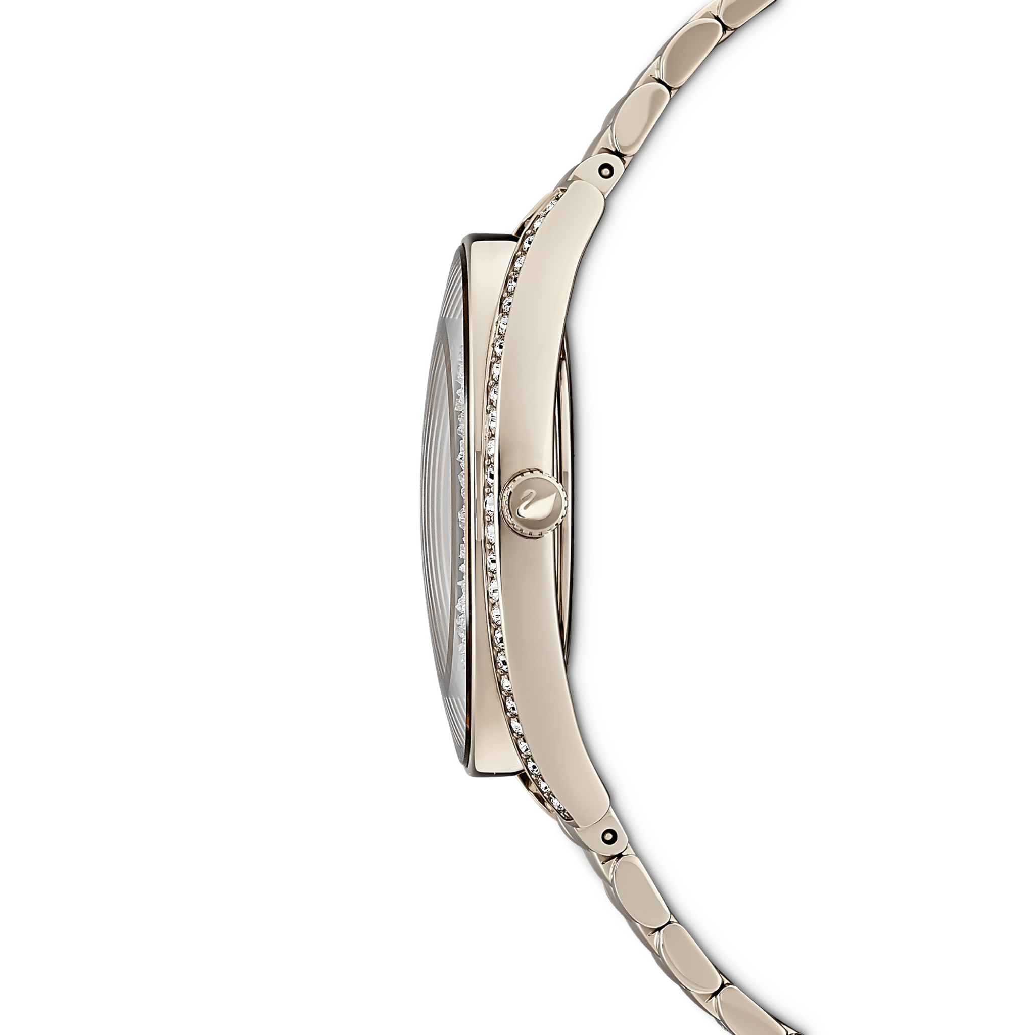 Crystalline Aura Watch, Metal Bracelet, Gold Tone, Champagne-Gold Tone Pvd -Swarovski