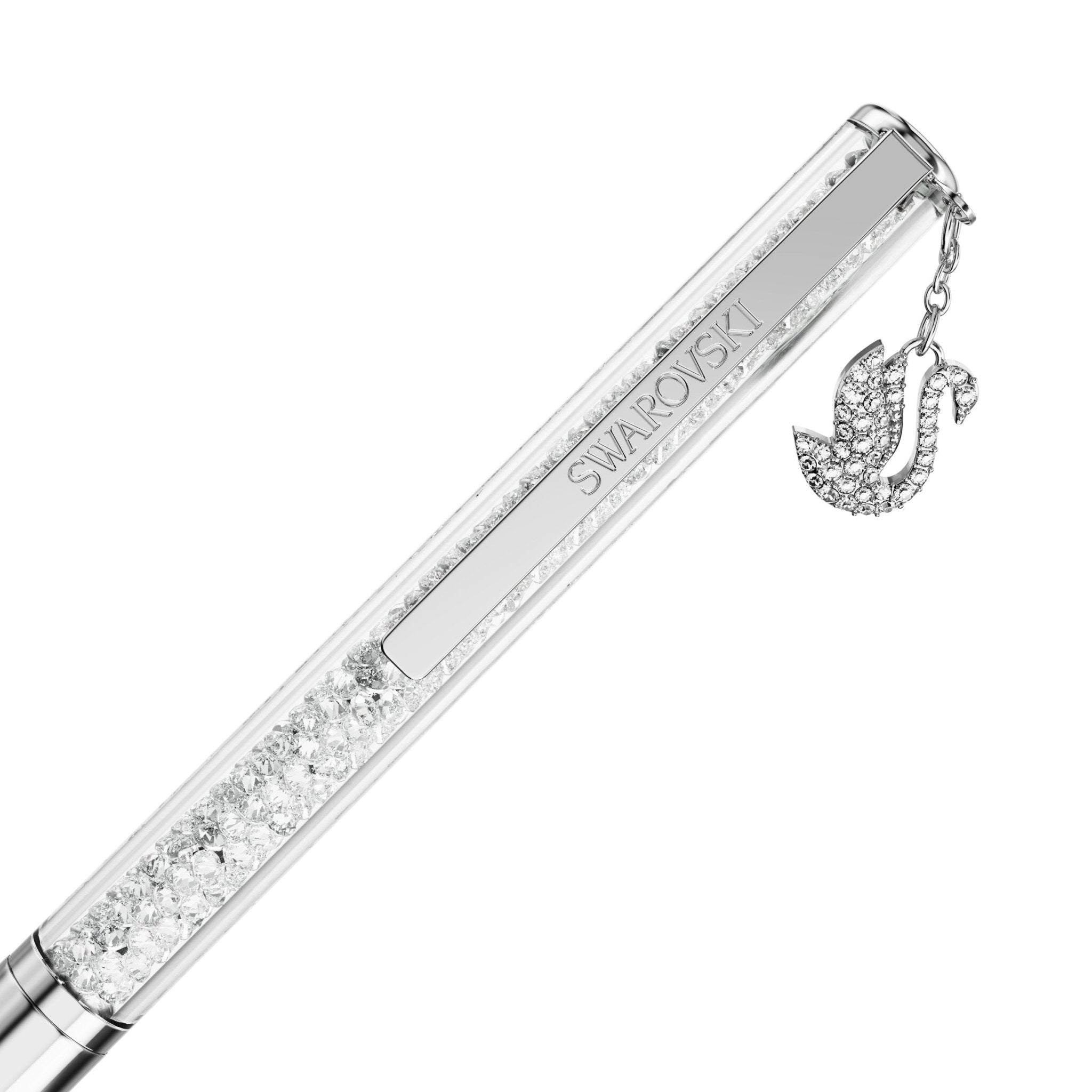 Crystalline ballpoint pen, Swan, Chrome plated -Swarovski