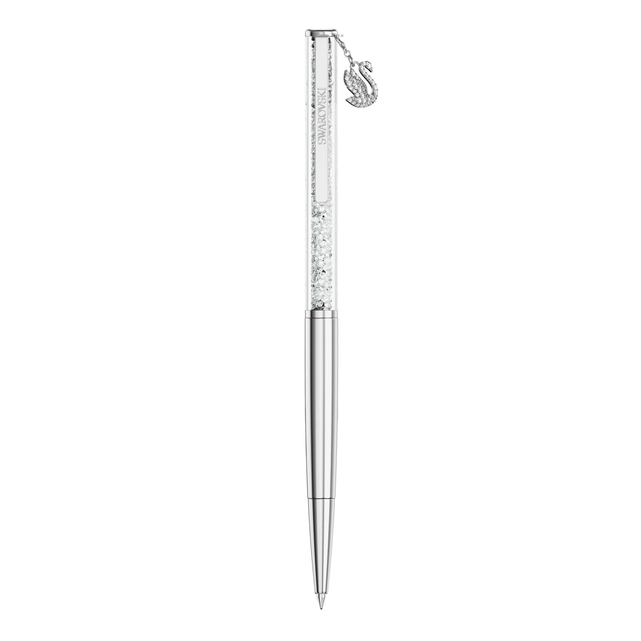 Crystalline ballpoint pen, Swan, Chrome plated -Swarovski