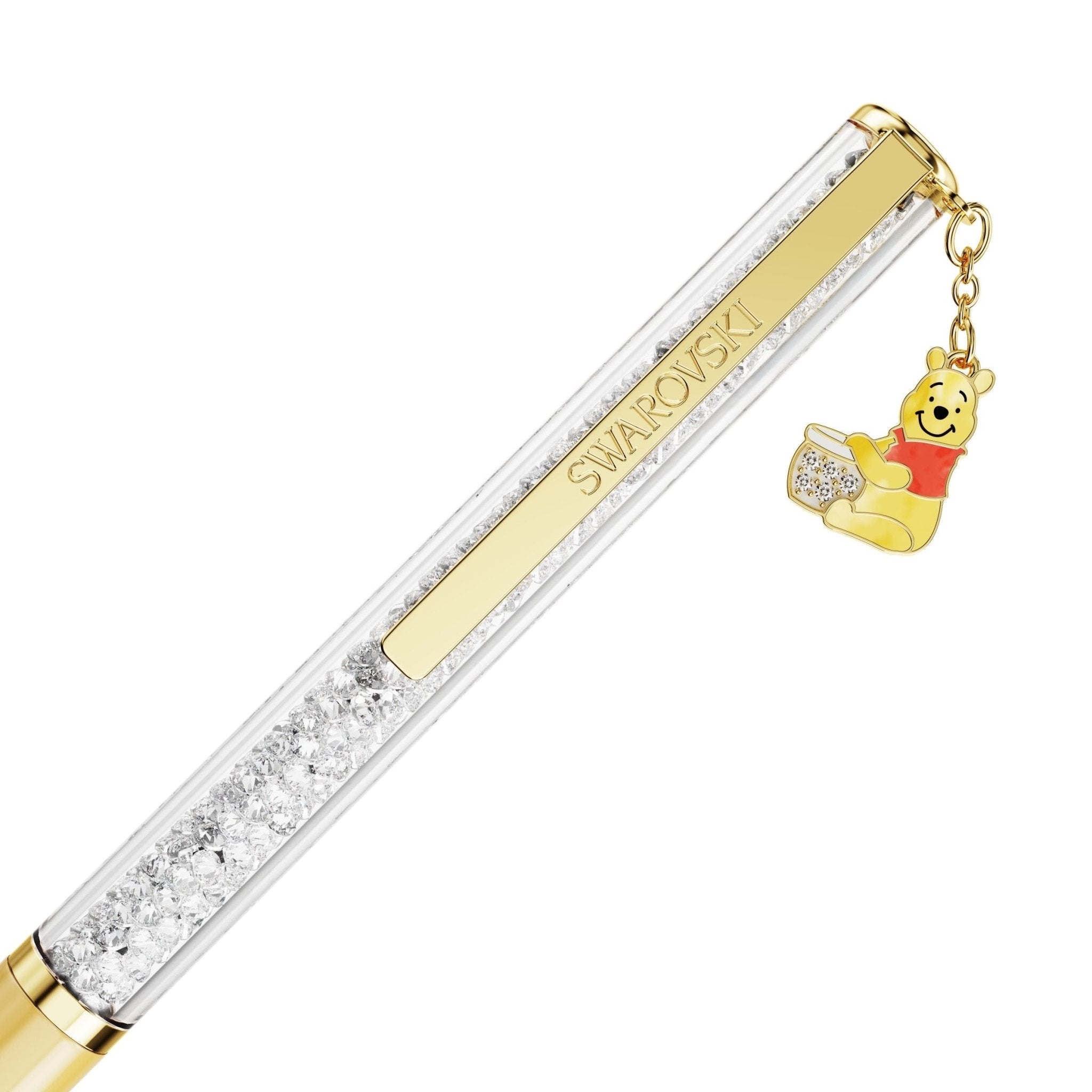 Crystalline ballpoint pen, Winnie the Pooh, Yellow lacquered, Gold-tone plated -Swarovski
