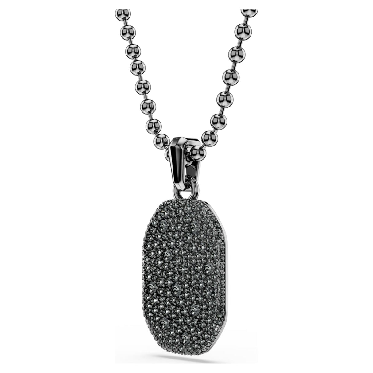 Dextera pendant Octagon shape, Round cut, Black, Ruthenium plated -Swarovski
