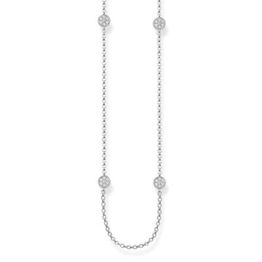 Fashion Necklace Silver & C.Z 80cm White -Spilhaus