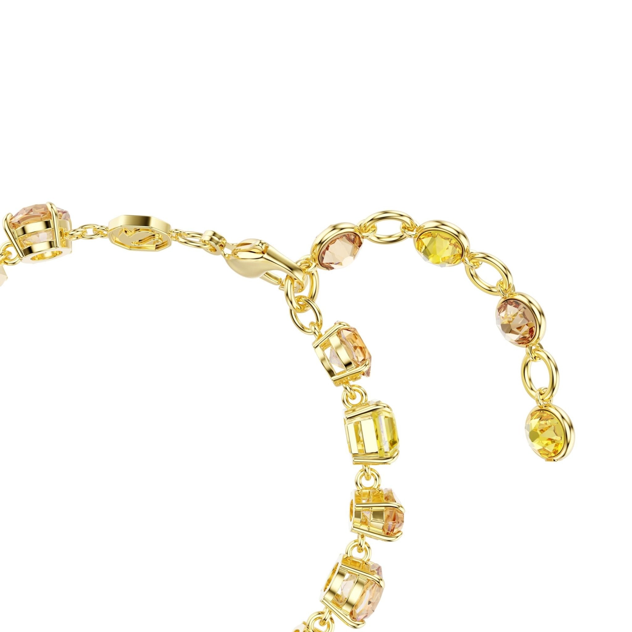 Gema bracelet, Mixed cuts, Yellow, 18K gold finish -Swarovski