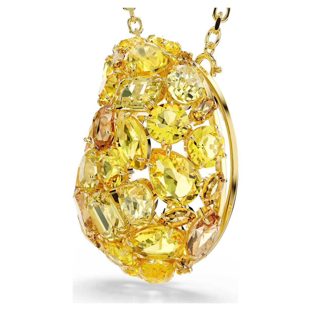 Gema pendant and brooch Yellow, 18K gold plated -Swarovski