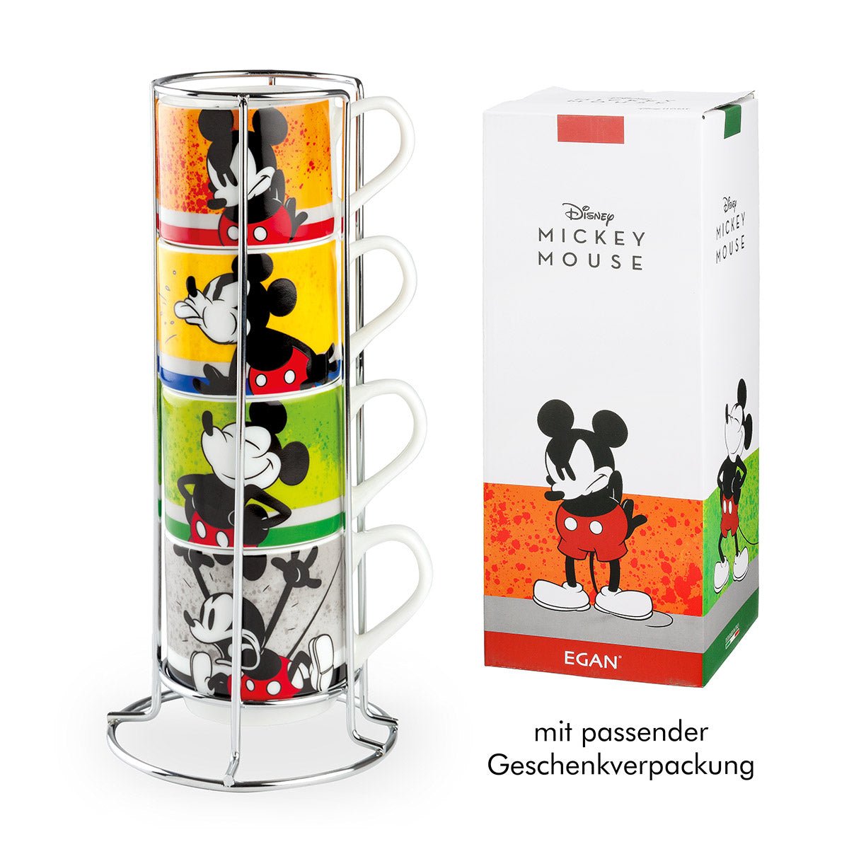Gilde Disney Mickey Espresso Cup Porcelain Assorted Set of 4 -Gilde
