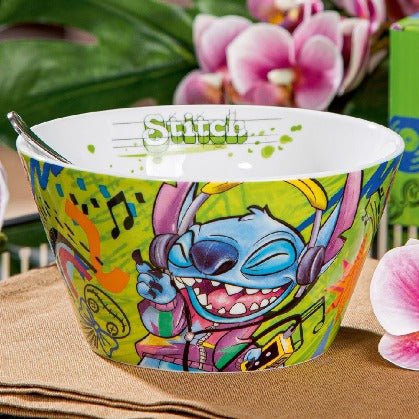 Gilde Disney Stitch Bowl Pocelain Green -Gilde