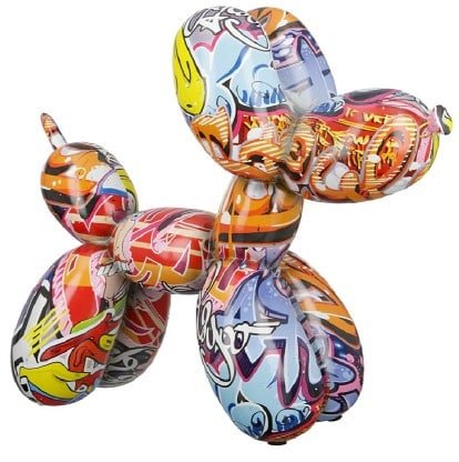 Gilde Figure Dog Balloon Dog Street Art Multicolored 25cm -Gilde