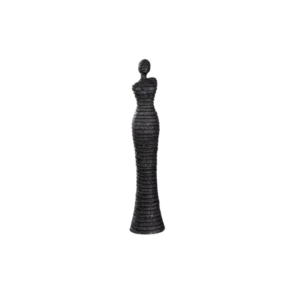 Gilde Figure Woman Line Pattern Resin Black -Gilde